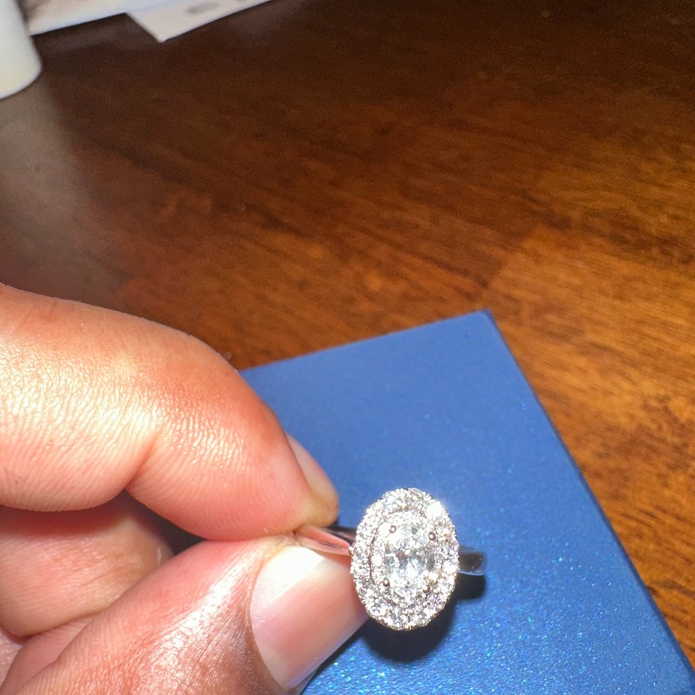 2 1/2 CTW Lab Diamond Oval Halo Ring 14k